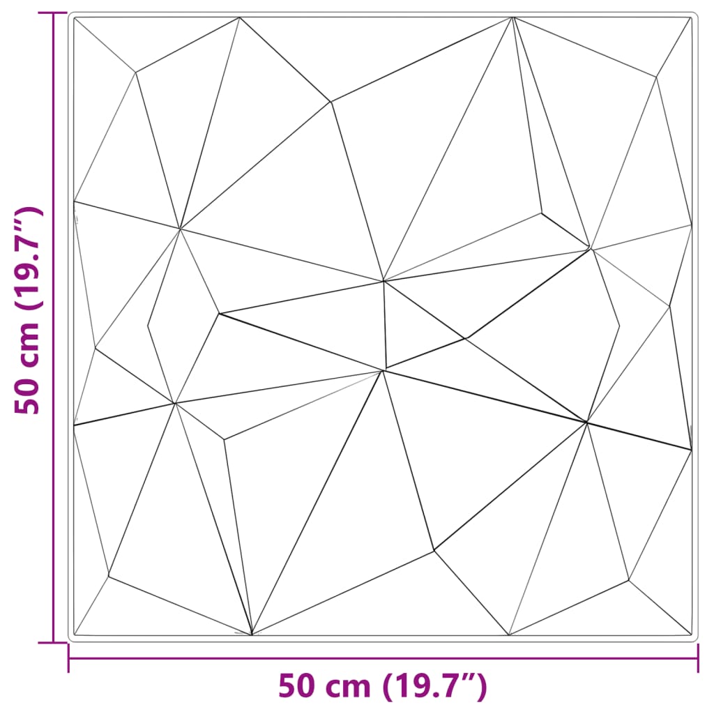 Veggpaneler 12 stk beton 50x50 cm XPS 3 m² diamant