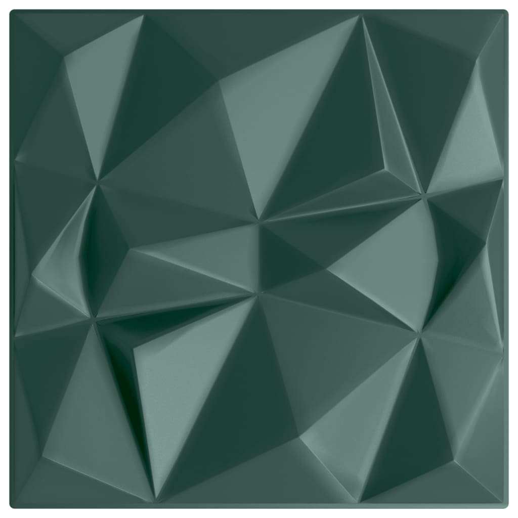Veggpaneler 12 stk grønn 50x50 cm XPS 3 m² diamant