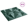 Veggpaneler 12 stk grønn 50x50 cm XPS 3 m² diamant