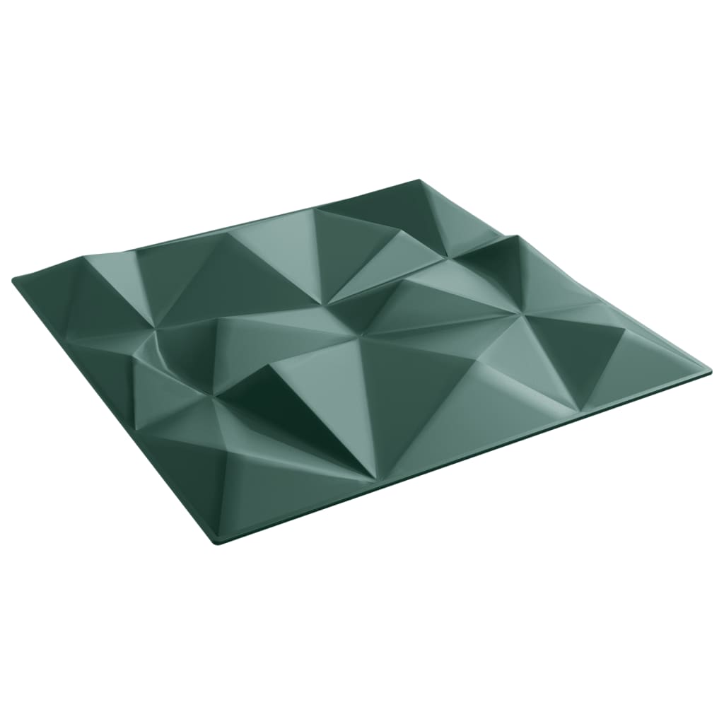 Veggpaneler 12 stk grønn 50x50 cm XPS 3 m² diamant