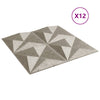 Veggpaneler 12 stk beton 50x50 cm XPS 3 m² origami