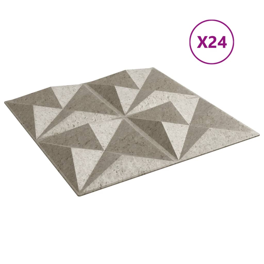 Veggpaneler 24 stk beton 50x50 cm XPS 6 m² origami