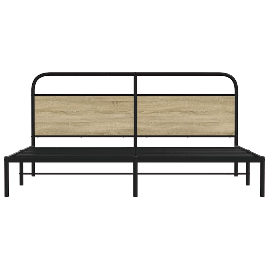 Sengeramme i metall uten madrass sonoma eik 180x200 cm
