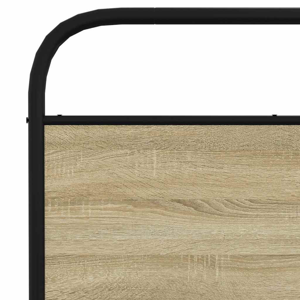 Sengeramme i metall uten madrass sonoma eik 183x213 cm