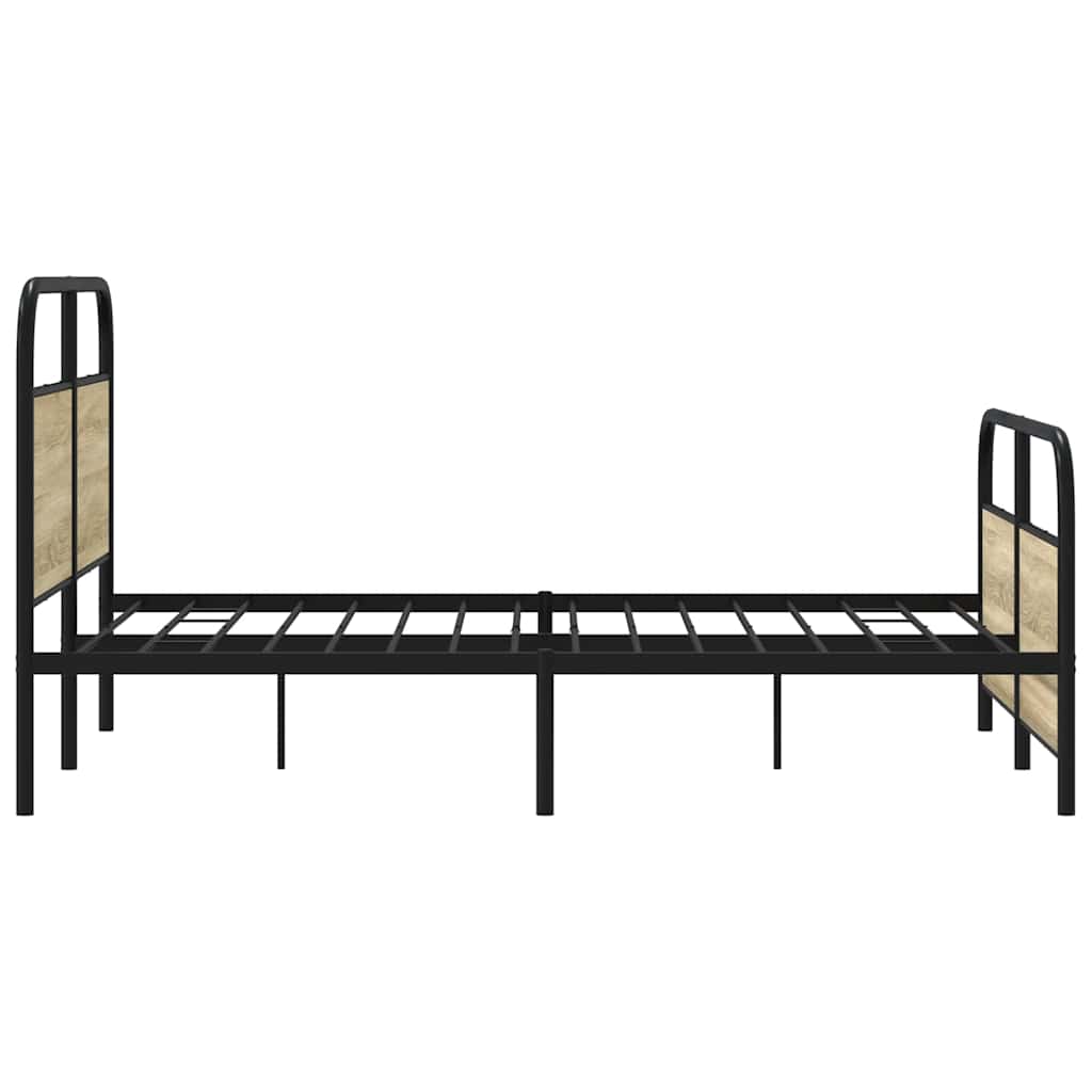 Sengeramme i metall uten madrass sonoma eik 137x190 cm