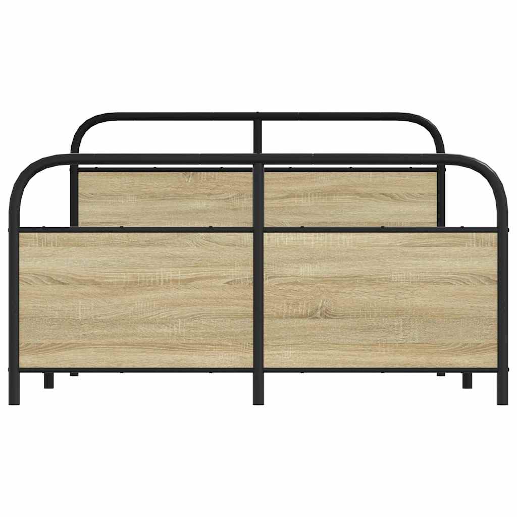 Sengeramme i metall uten madrass sonoma eik 140x190 cm