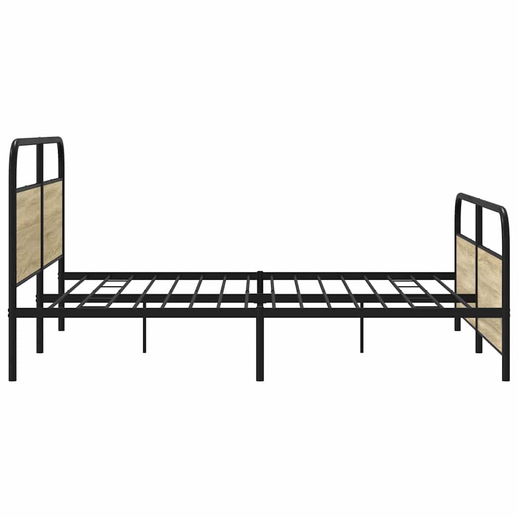 Sengeramme i metall uten madrass sonoma eik 183x213 cm