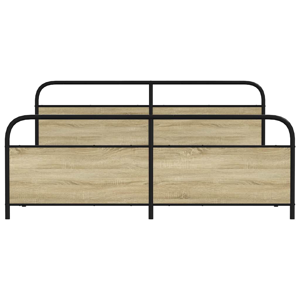 Sengeramme i metall uten madrass sonoma eik 193x203 cm