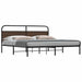 Sengeramme i metall uten madrass brun eik 180x200 cm