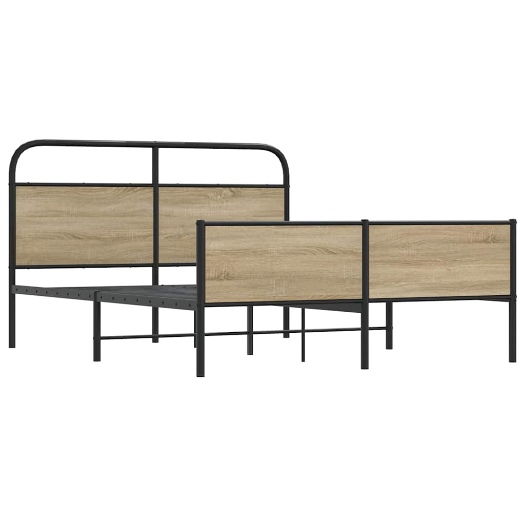 Sengeramme i metall uten madrass røkt eik 180x200 cm