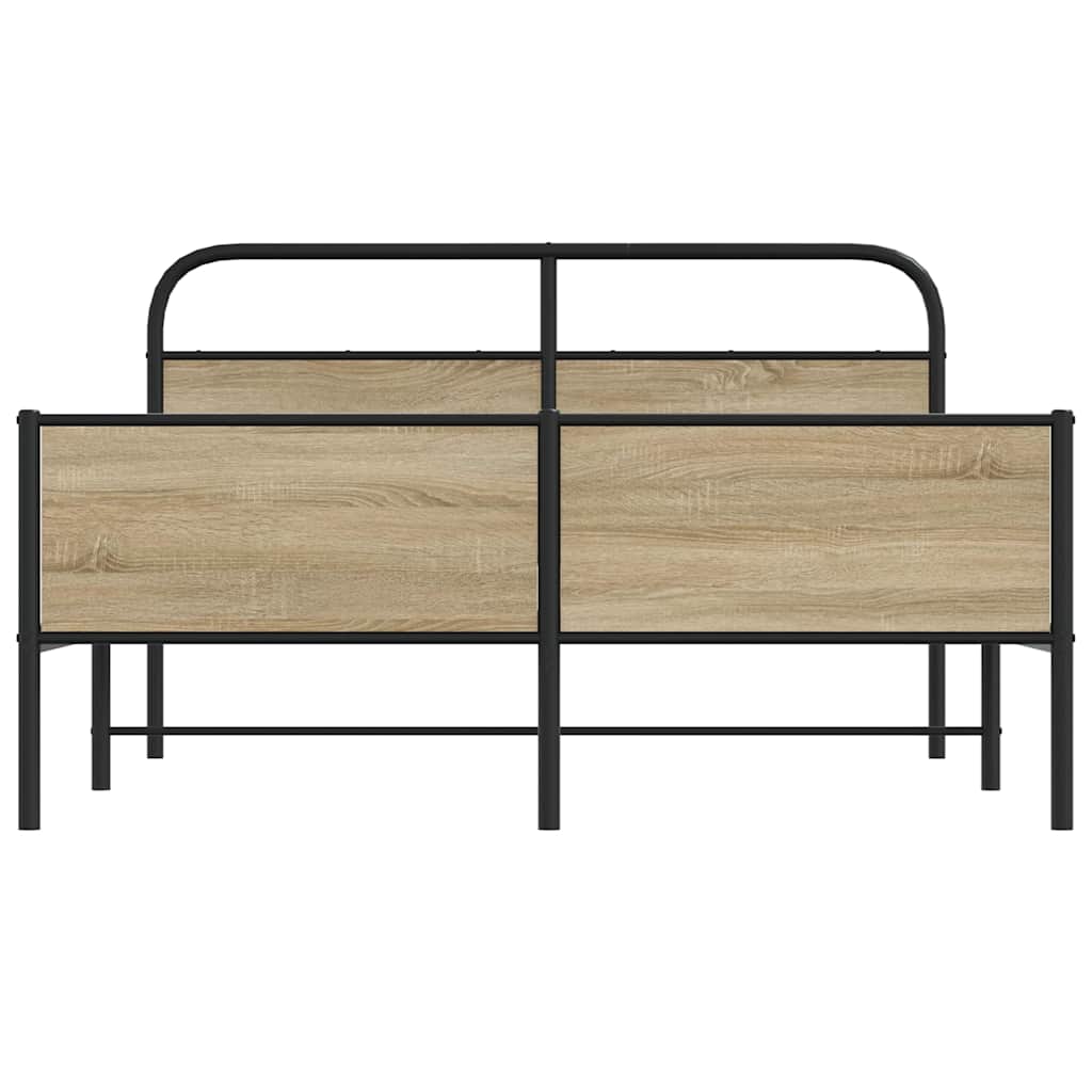 Sengeramme i metall uten madrass røkt eik 180x200 cm