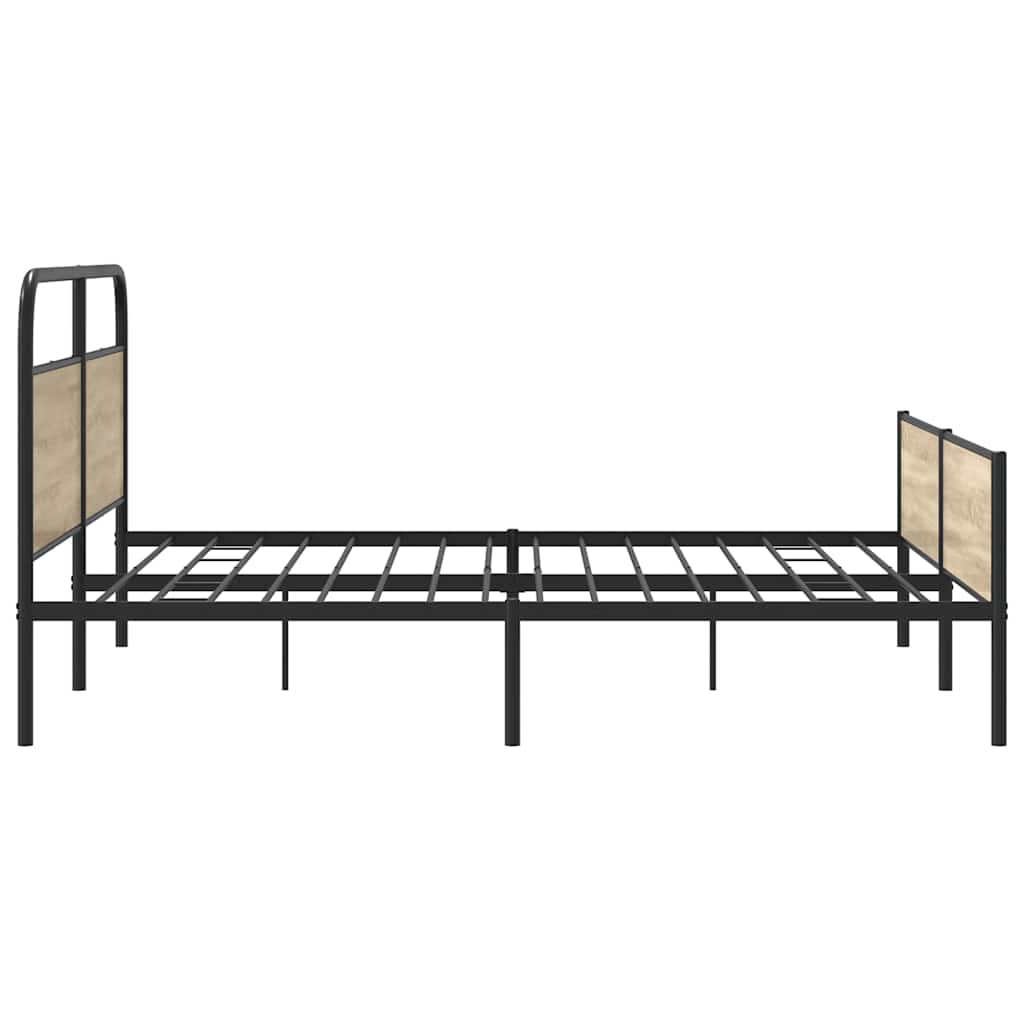 Sengeramme i metall uten madrass røkt eik 200x200 cm