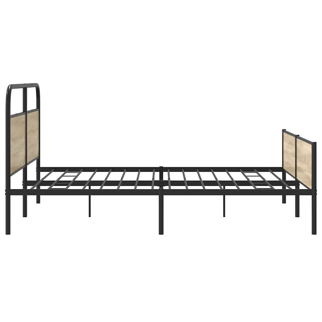 Sengeramme i metall uten madrass røkt eik 150x200 cm