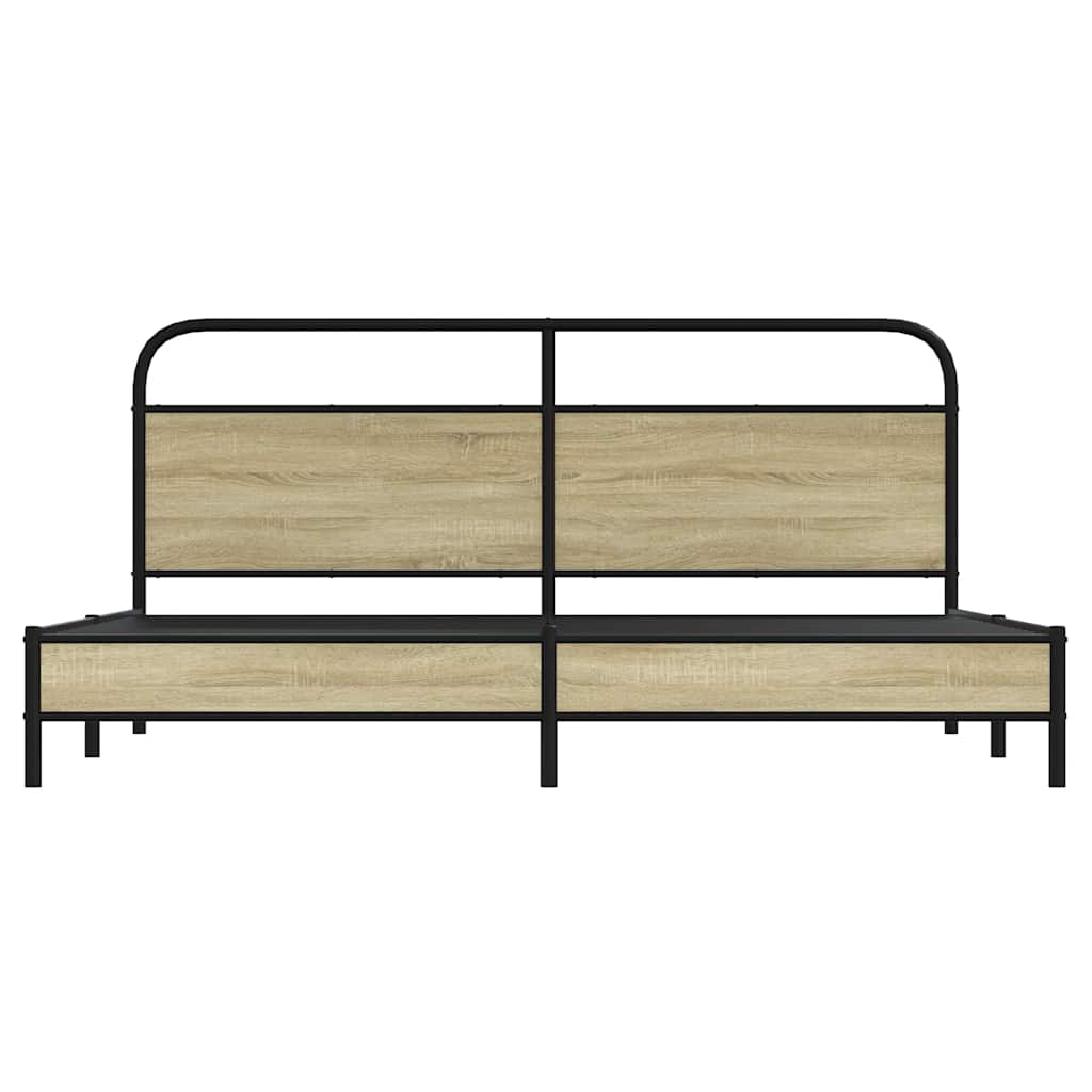 Sengeramme i metall uten madrass sonoma eik 180x200 cm