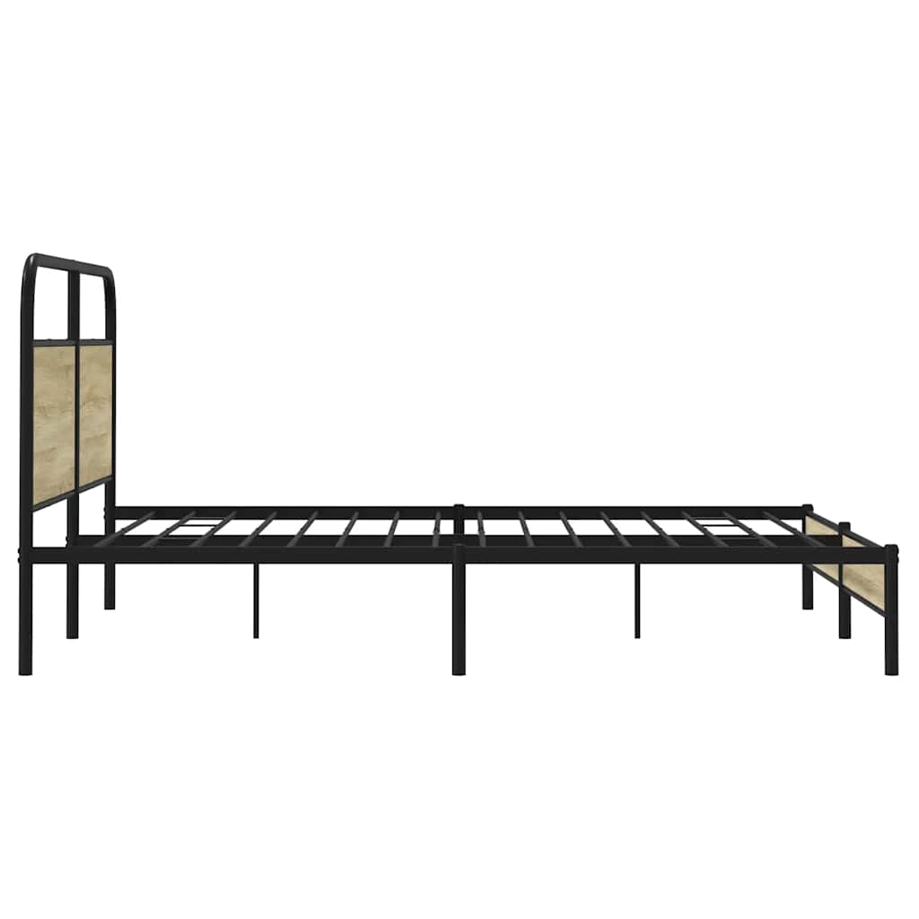 Sengeramme i metall uten madrass sonoma eik 183x213 cm