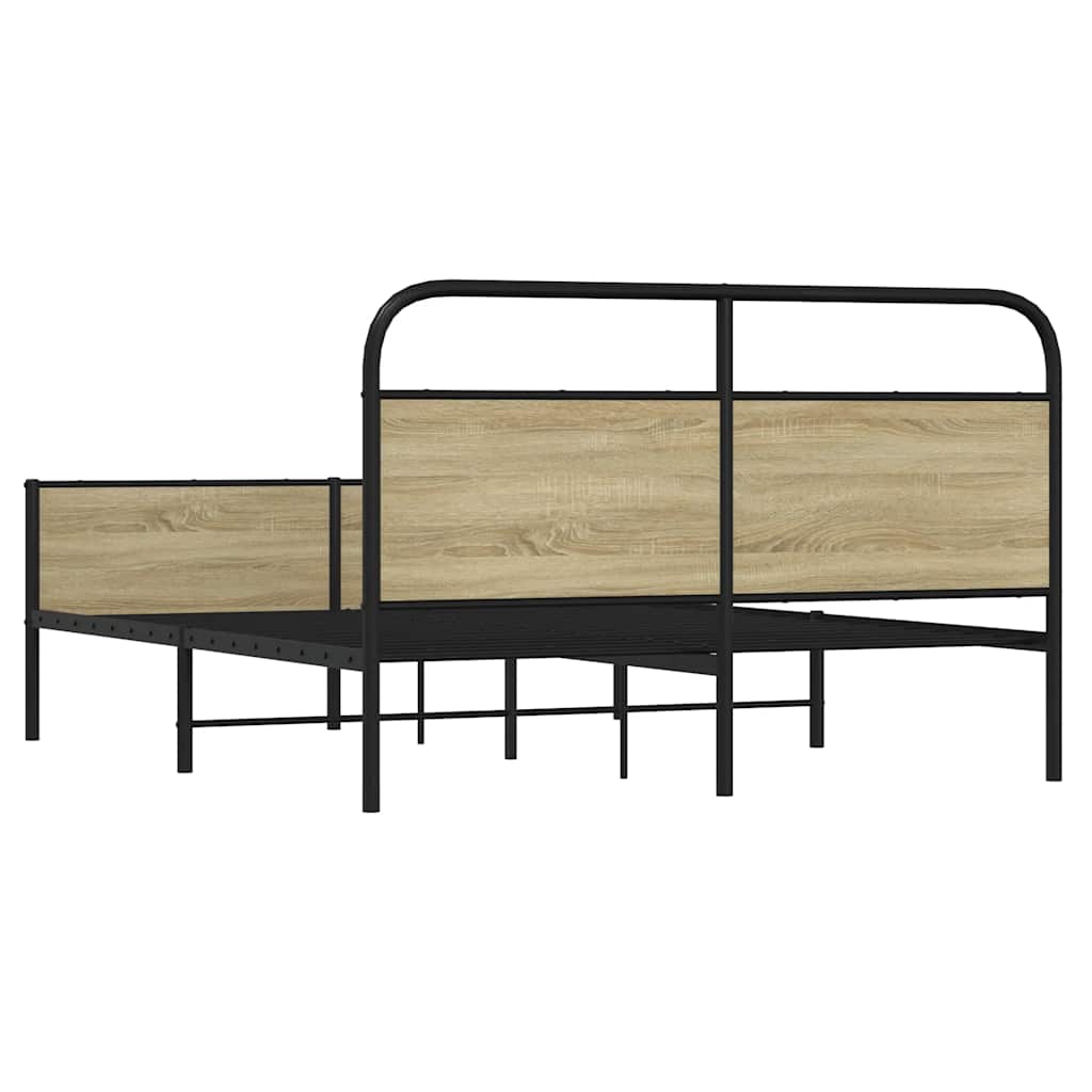 Sengeramme i metall uten madrass sonoma eik 160x200 cm