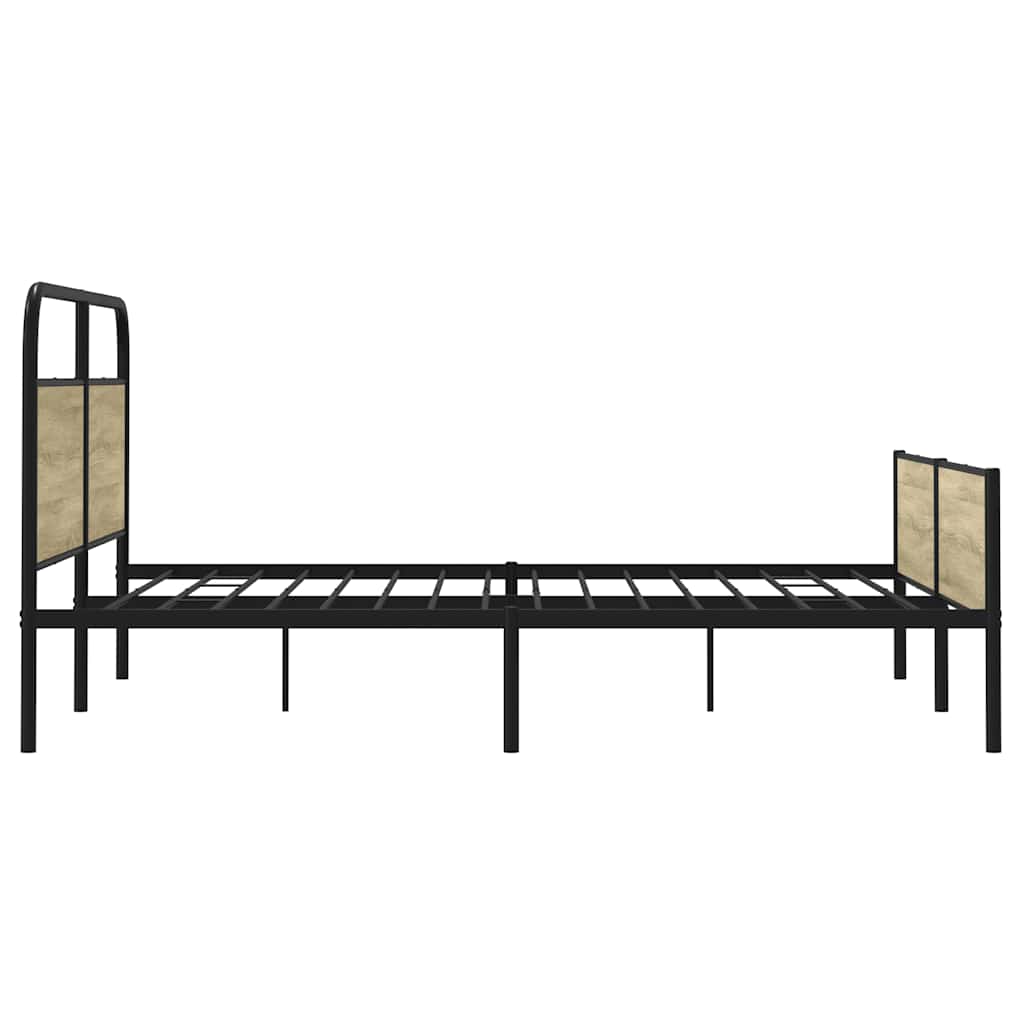 Sengeramme i metall uten madrass sonoma eik 180x200 cm
