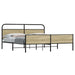 Sengeramme i metall uten madrass sonoma eik 183x213 cm