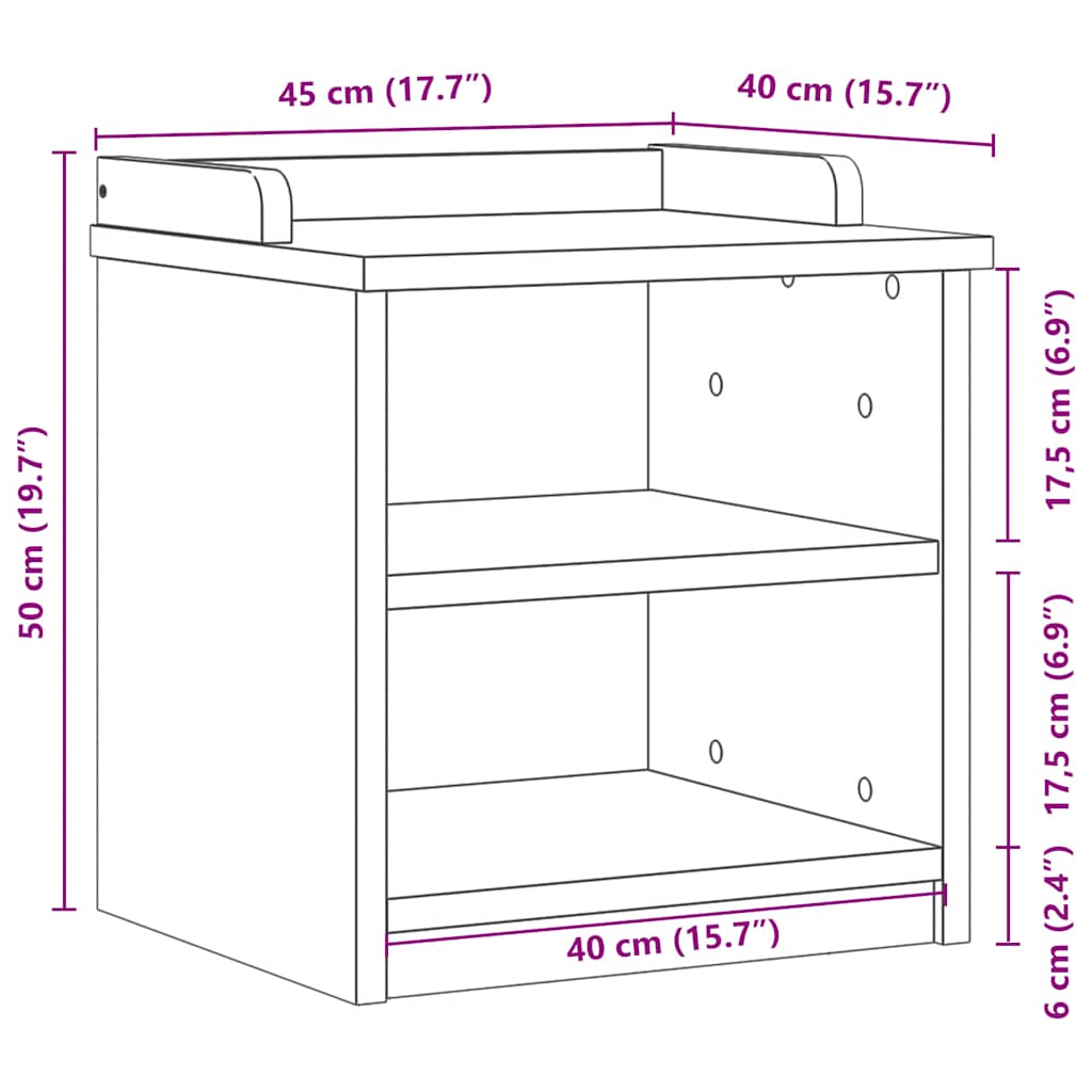Gangbenk SANDNES 45x40x50 cm heltre furu