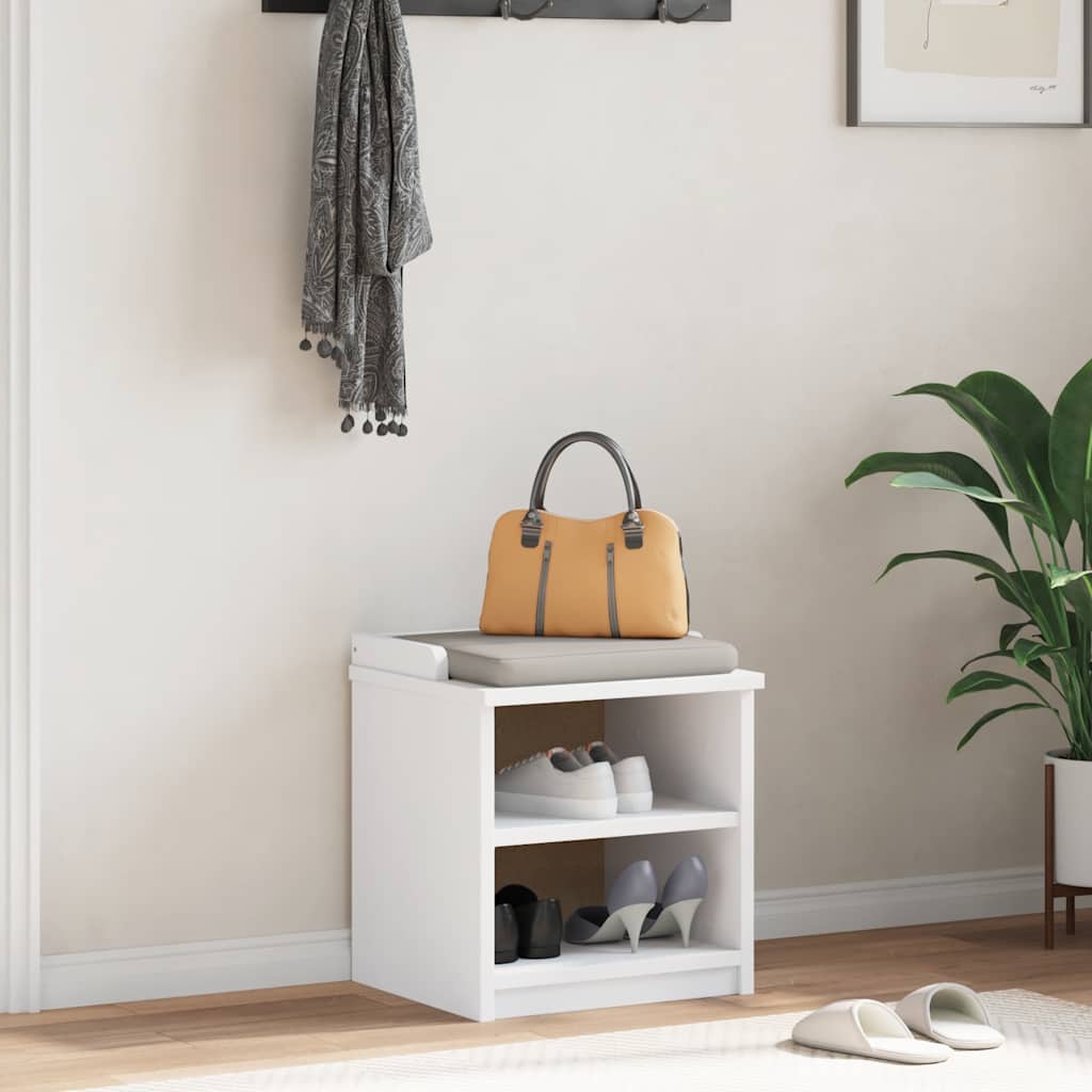 Gangbenk SANDNES hvit 45x40x50 cm heltre furu