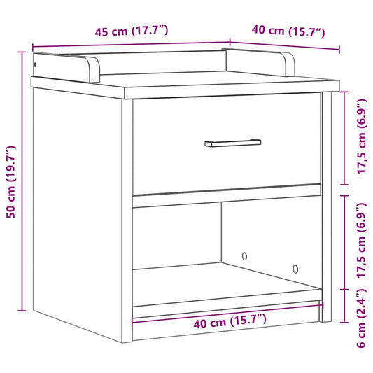 Gangbenk SANDNES 45x40x50 cm heltre furu