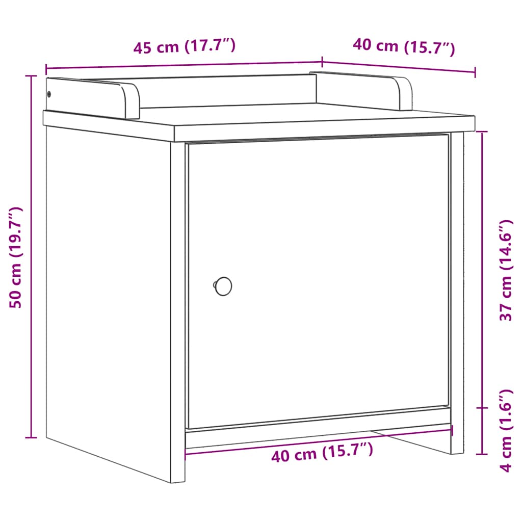 Gangbenk SANDNES 45x40x50 cm heltre furu