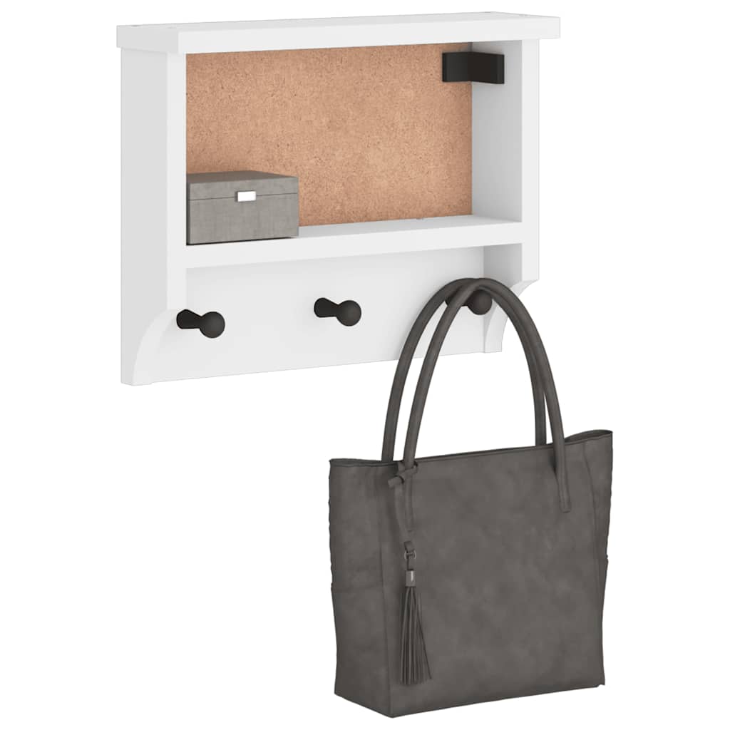 Veggmontert knaggrekke SANDNES hvit 45x12x35 cm heltre furu