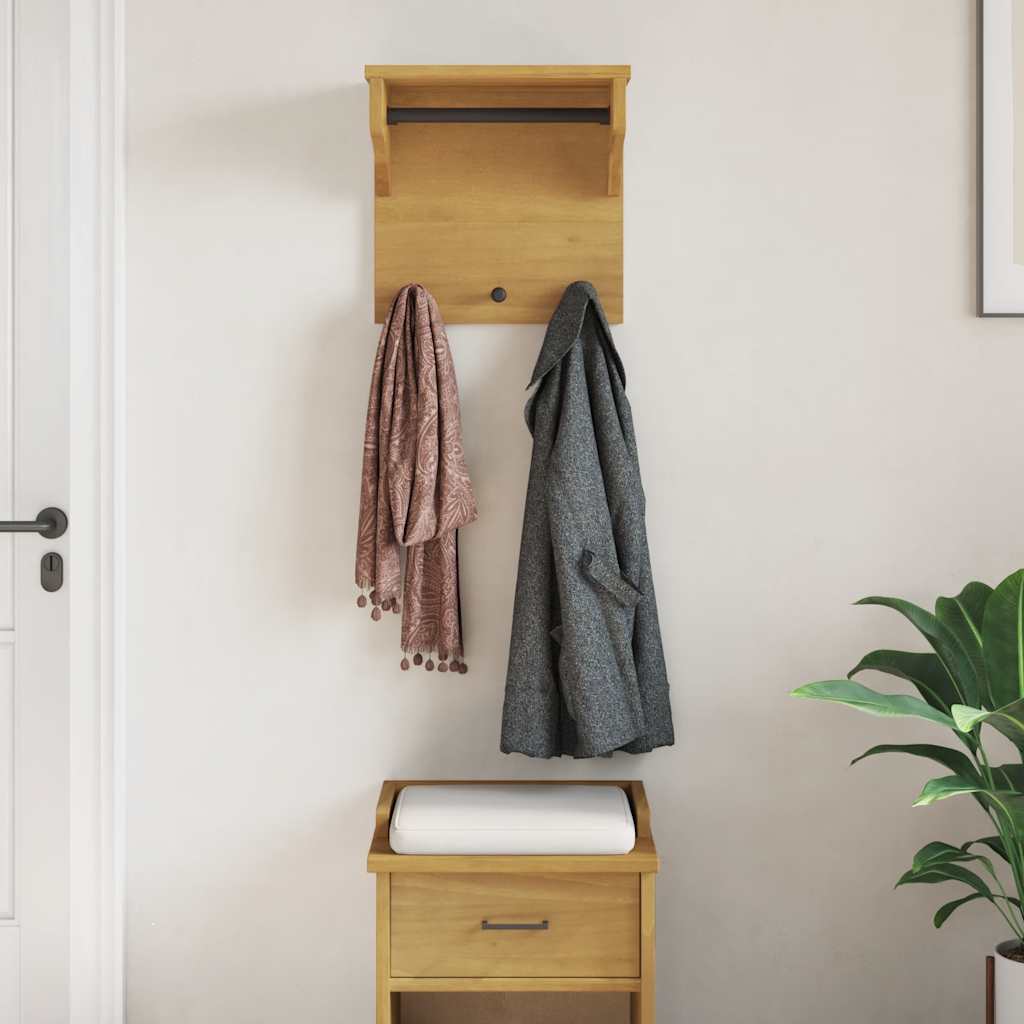 Veggmontert knaggrekke SANDNES 43x30x42 cm heltre furu