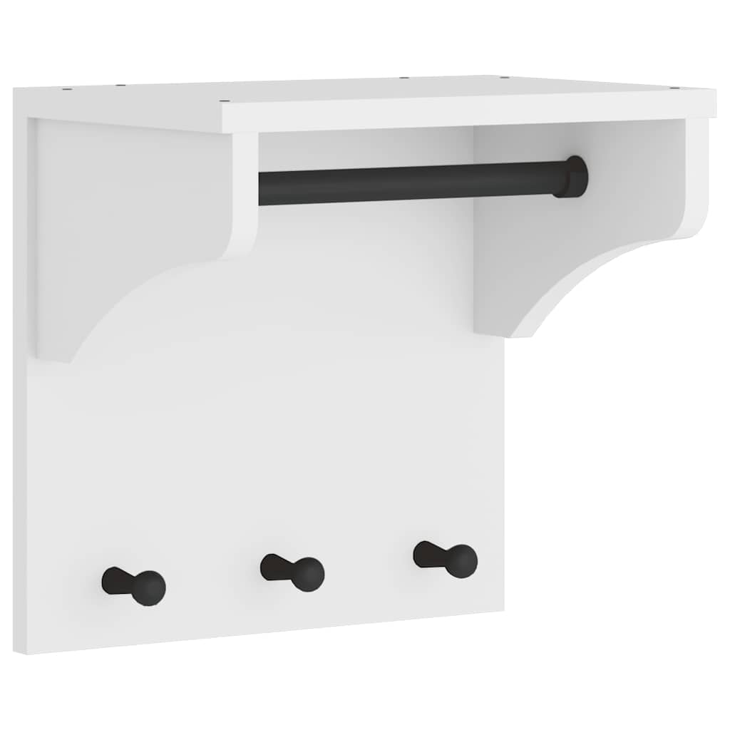 Veggmontert knaggrekke SANDNES hvit 43x30x42 cm heltre furu