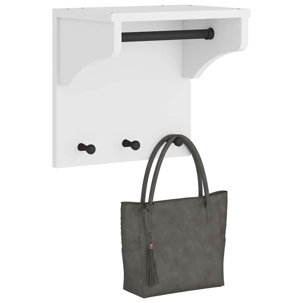 Veggmontert knaggrekke SANDNES hvit 43x30x42 cm heltre furu