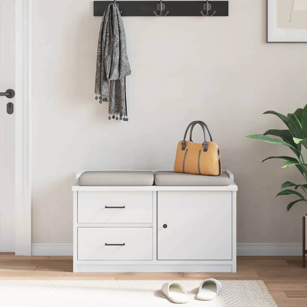 Gangbenk SANDNES hvit 87x40x50 cm heltre furu