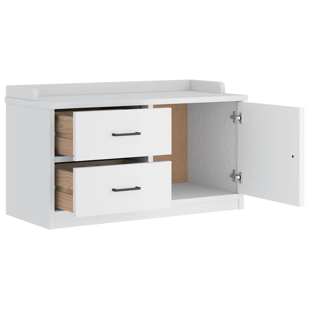 Gangbenk SANDNES hvit 87x40x50 cm heltre furu