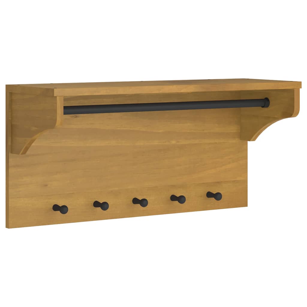 Veggmontert knaggrekke SANDNES 87x30x42 cm heltre furu