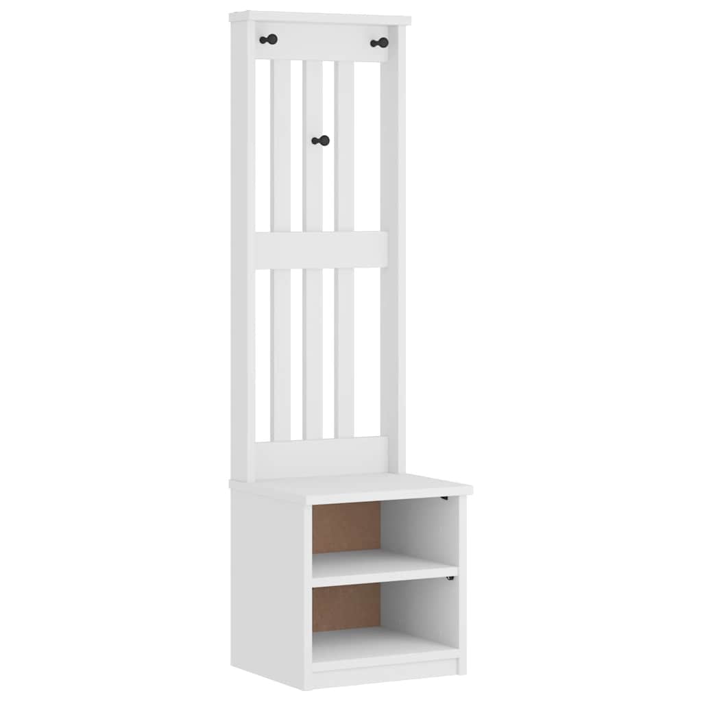 Halltre SANDNES hvit 45x40x159,5 cm heltre furu