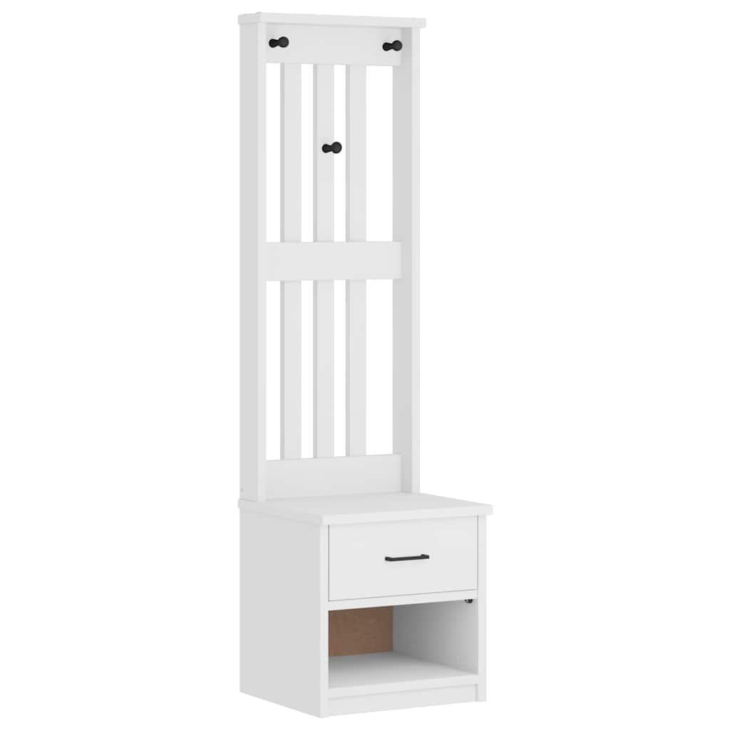 Halltre SANDNES hvit 45x40x159,5 cm heltre furu