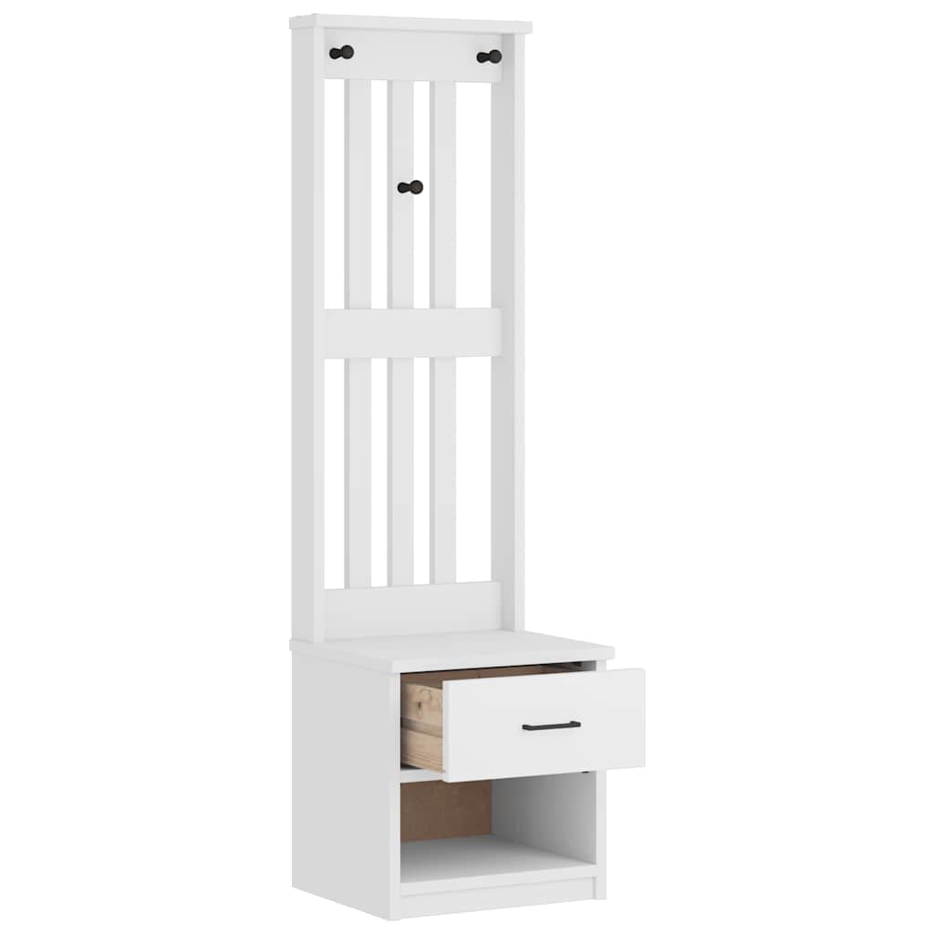 Halltre SANDNES hvit 45x40x159,5 cm heltre furu