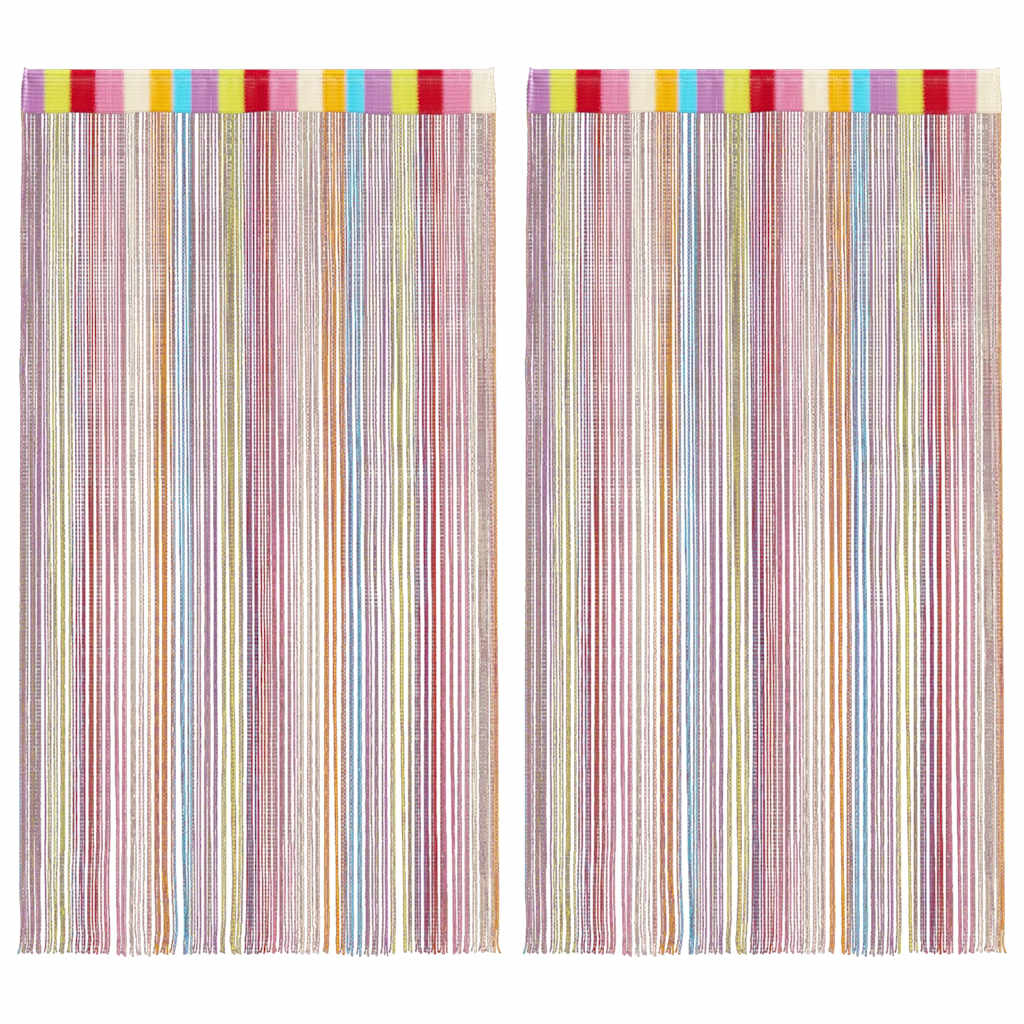 Snøregardiner 2 stk flerfarge 100x250 cm