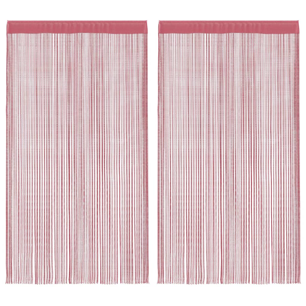 Trådgardiner 2 stk rosa 140x250 cm