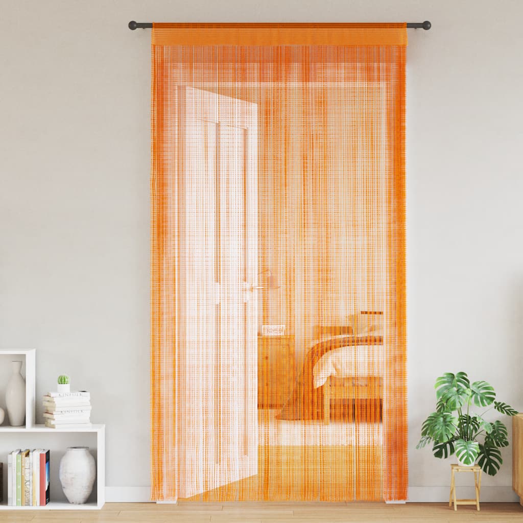 Trådgardiner 2 stk oransje 140x250 cm