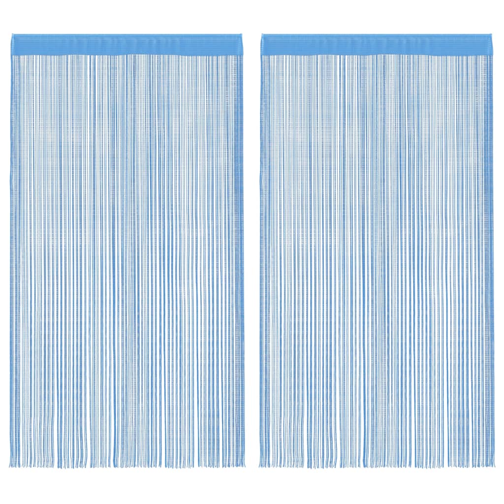 Snøregardiner 2 stk lyseblå 100x250 cm