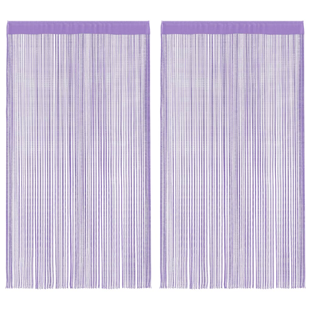 Snøregardiner 2 stk lilla 100x250 cm