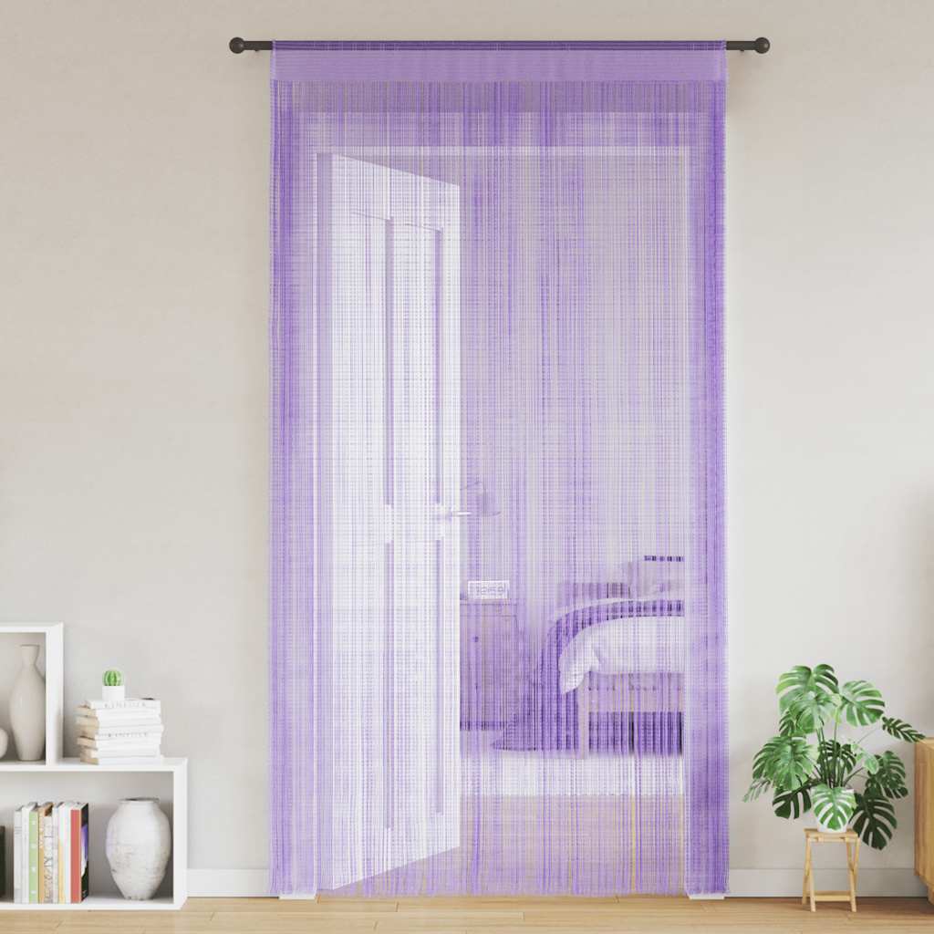 Trådgardiner 2 stk lilla 140x250 cm
