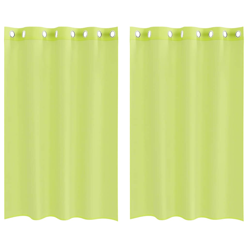 Voilegardiner med grommets 2 stk eplegrønn 140x175 cm