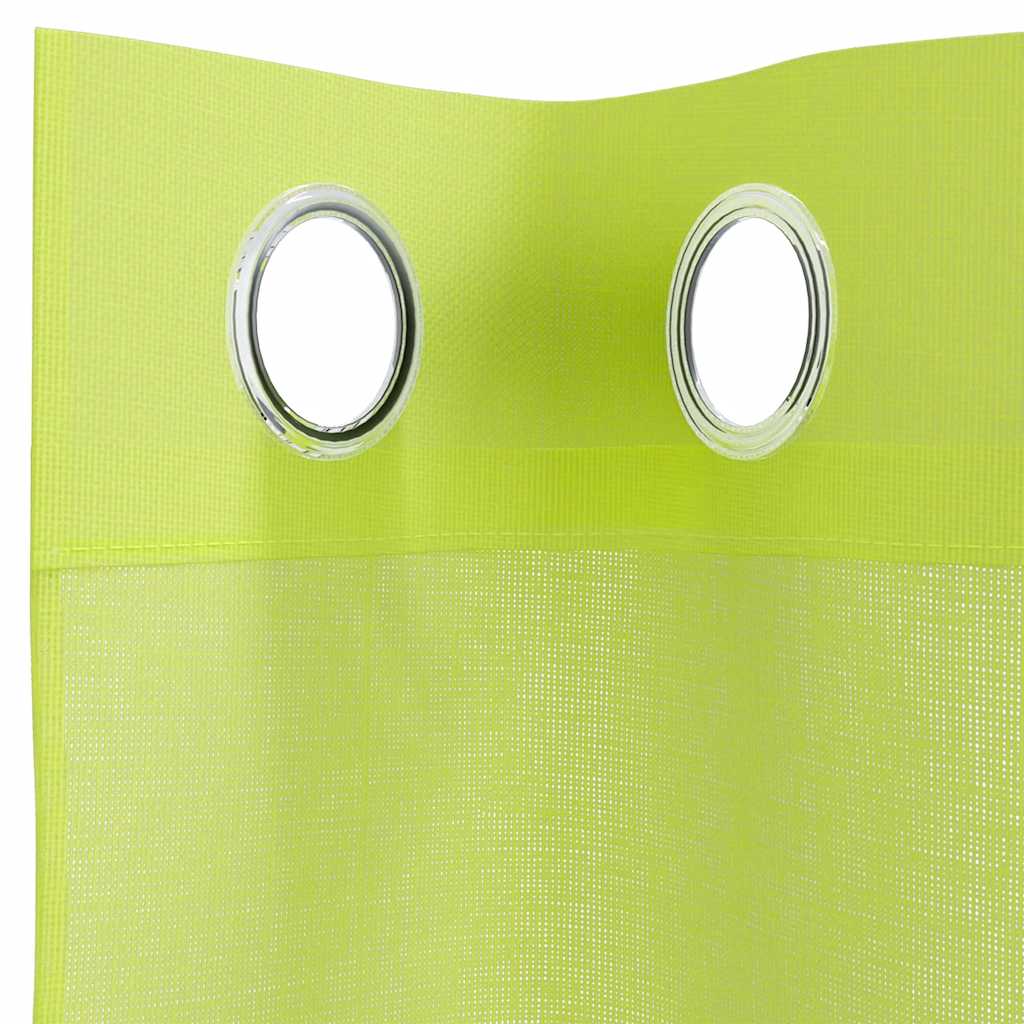 Voilegardiner med grommets 2 stk eplegrønn 140x225 cm