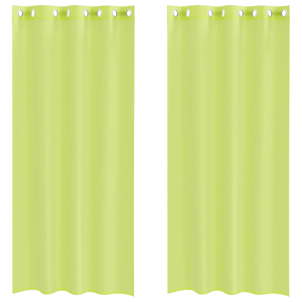 Voilegardiner med grommets 2 stk eplegrønn 140x245 cm