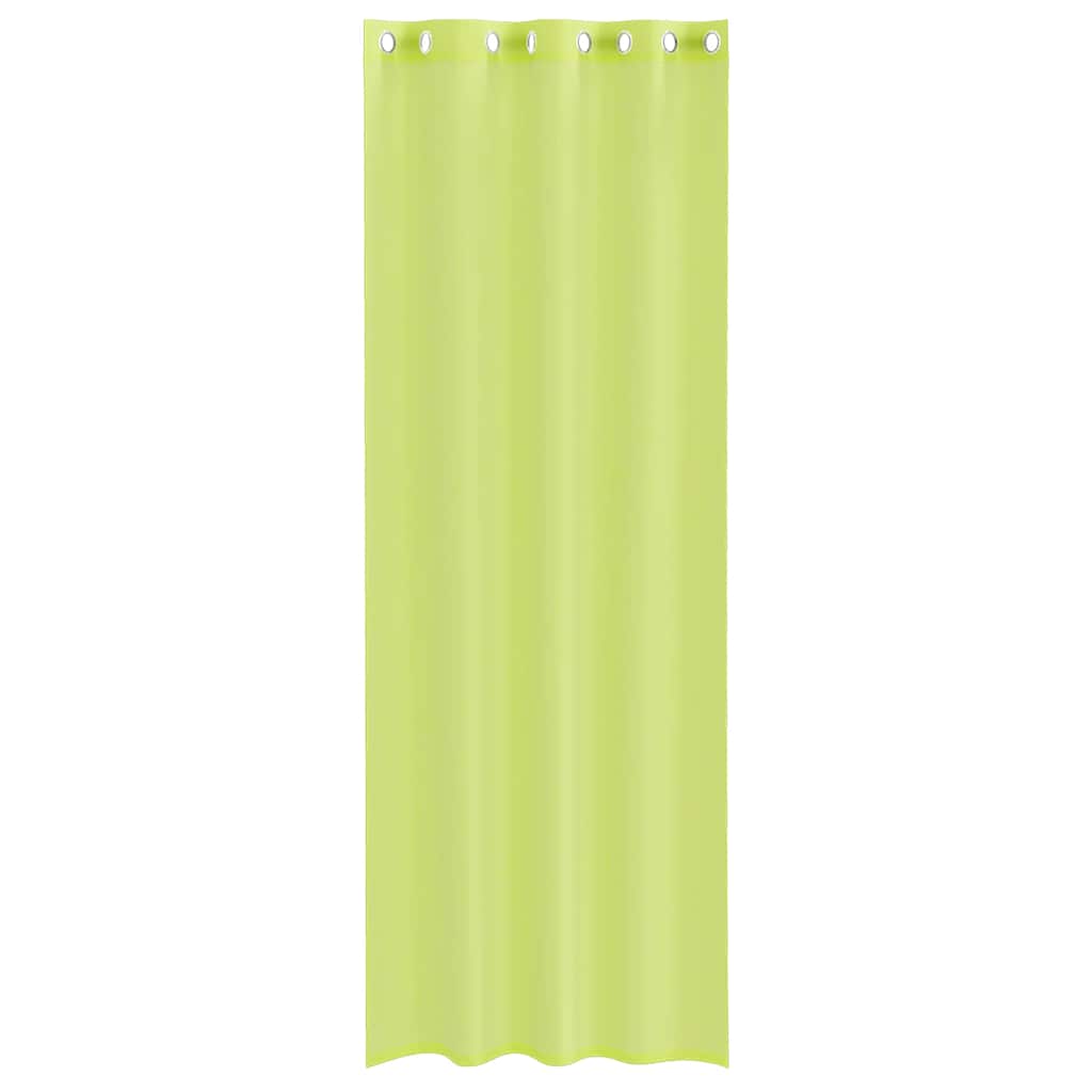 Voilegardiner med grommets 2 stk eplegrønn 140x300 cm