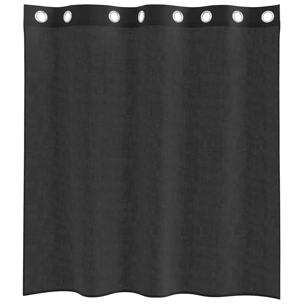 Voilegardiner med grommets 2 stk svart 140x140 cm