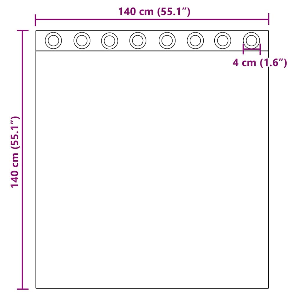 Voilegardiner med grommets 2 stk svart 140x140 cm