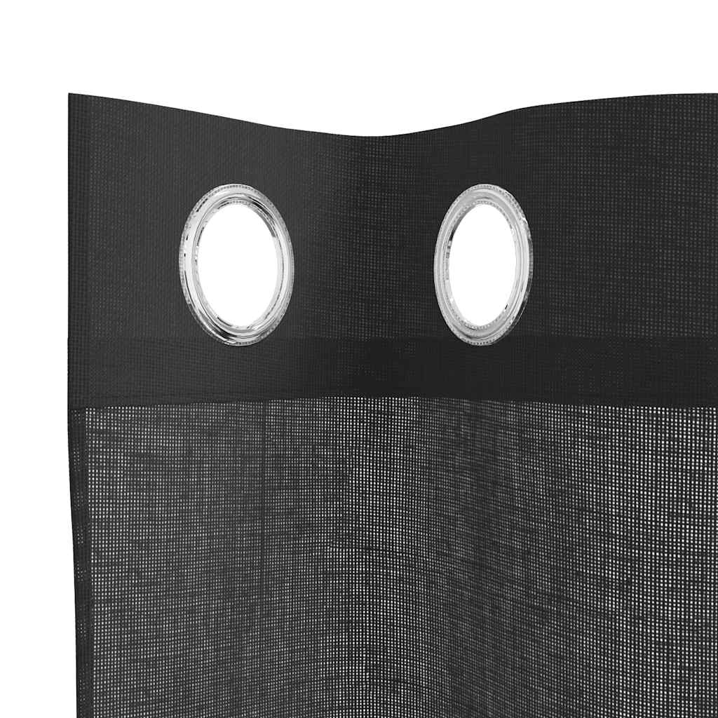 Voilegardiner med grommets 2 stk svart 140x175 cm