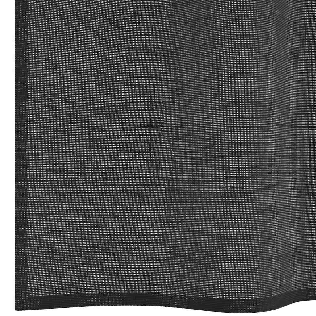 Voilegardiner med grommets 2 stk svart 140x175 cm